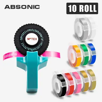 

Absonic 9mm PVC Labeling Tapes for DYMO 3D Embossing Plastic Ribbon Compatible for Motex E101 Manual Label Maker Typewritter