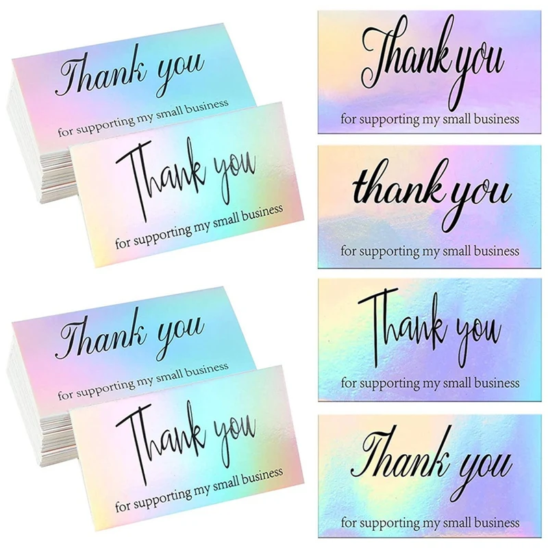 50 unids/pack Gracias por apoyar a mi pequeño negocio tarjetas cliente gracias por su orden tarjeta de felicitación para la fiesta