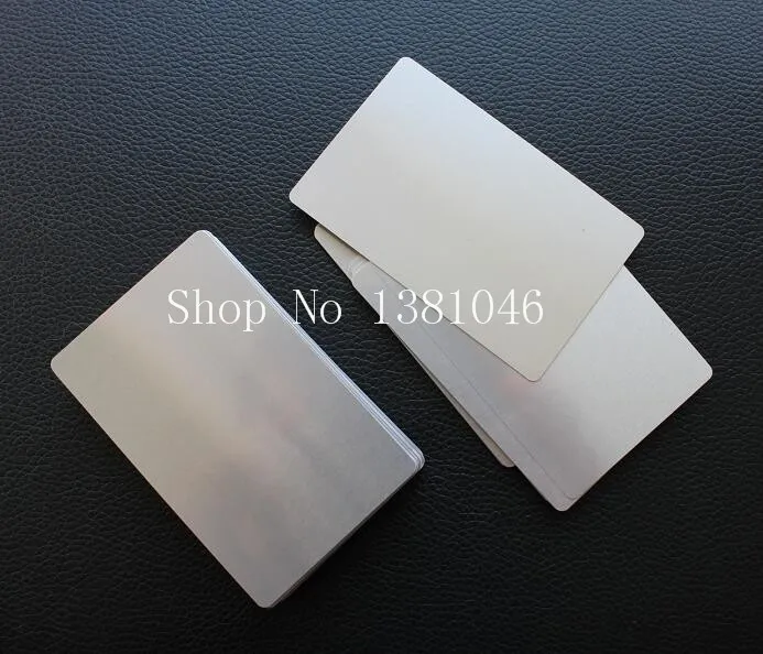 Tarjeta de negocios de aluminio y Metal plateado para grabado láser, tamaño 85x54mm, 0,2mm, muy delgada, 10 Uds.