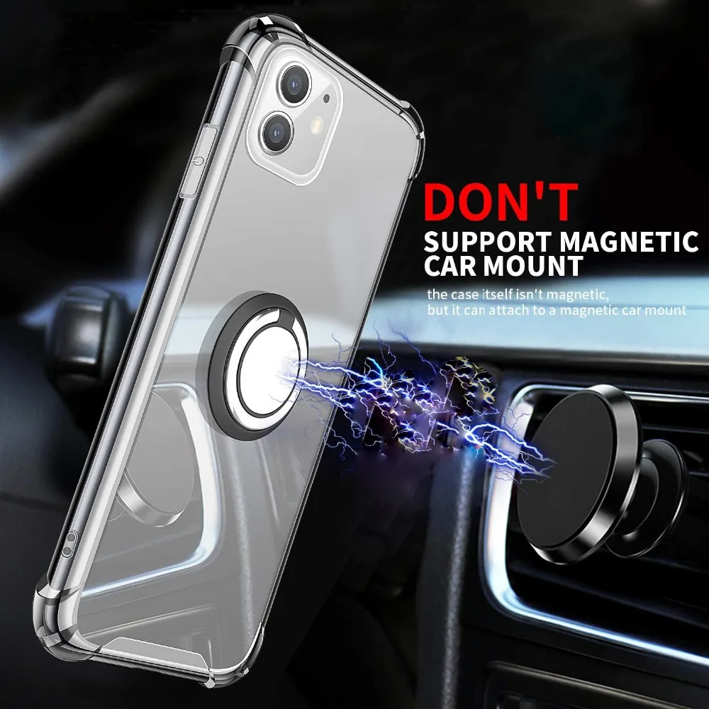 Magnetic Car Finger Ring Shockproof Soft TPU Back Case For iPhone SE 3 2nd 2020 12 13 Mini 11 Pro Max X XR XS 5 6 7 8 Plus cool iphone 12 pro max cases