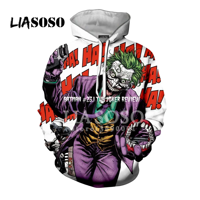 LIASOSO 3D принт для женщин и мужчин Джек Джокер покер Venom Haha толстовки с капюшоном повседневные топы уличная одежда X2695 - Цвет: 1