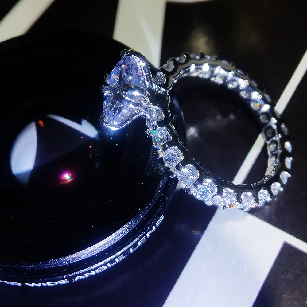2.0CT 8 мм классическое созданное муассанит обручальное кольцо для женщин Настоящее 925 пробы Серебряное кольцо новые модные ювелирные изделия
