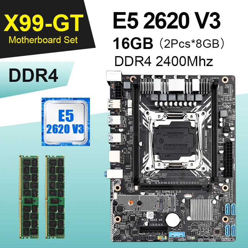 DAIXU X99-GT Combo motherboard X99 Set with for E5-2620V3 16GB = 2*8GB DDR4 2400MHz REG RAM | Компьютеры и офис