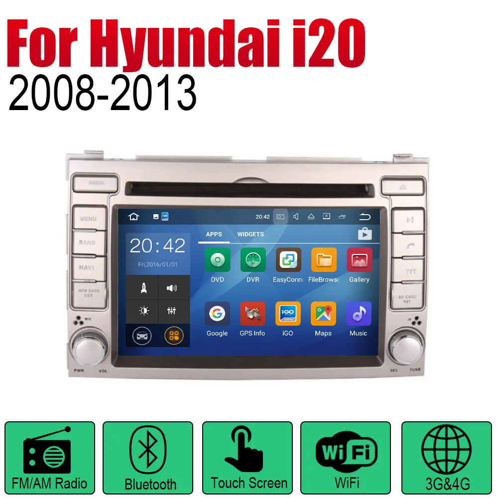 Standard machine ZaiXi Android Car Radio Stereo DVD GPS Navigation For Hyundai i20 2008~2013 Bt wifi 2din Car Radio Stereo Multimedia Player - Цвет: Standard machine