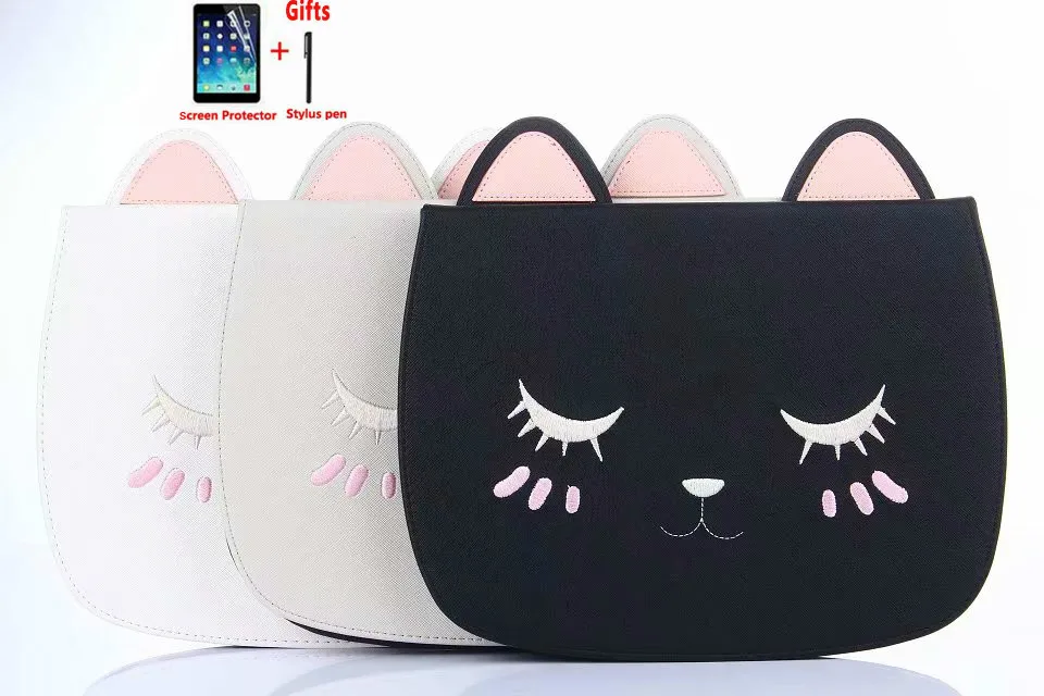 

For iPad 9.7 2018 2017 case Shockproof Cute embroidery Cat Cartoon Pattern cover for iPad Air 1 2 Pro 9.7 case Smart Sleep funda