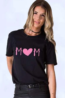 ELAN074MOM Летние одинаковые комплекты для семьи, мамы и сына одежда для мамы и дочки Футболка с принтом conjuntos family - Цвет: ELAN074MOM