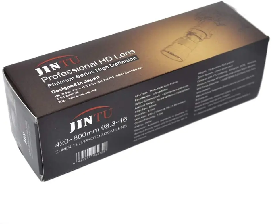 JINTU 420-800mm F/8.3 Telephoto Lens Manual Focus