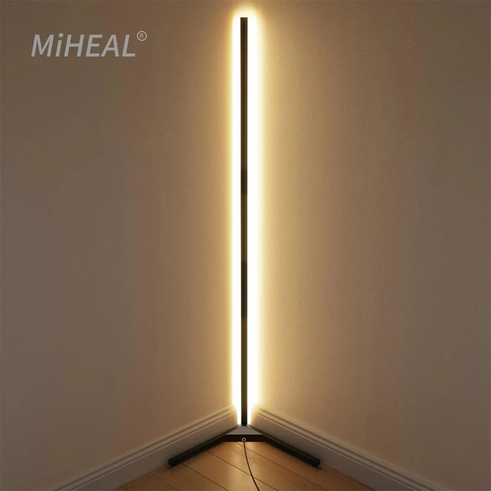 Современный светодиодный Угловой RGBW Торшер для Спальня Гостиная атмосфера огни