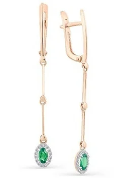 

Master brilliant earrings with emeralds and diamonds in red gold