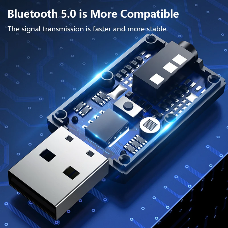 Bluetooth-совместимый адаптер 5 0 USB беспроводной передатчик приемник Музыка Аудио для