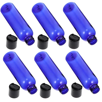 

20pcs 150ML Portable Split Bottles Handy Cosmetic Travel Containers Toiletries Liquid Containers Clear Bottle (Blue and Black)