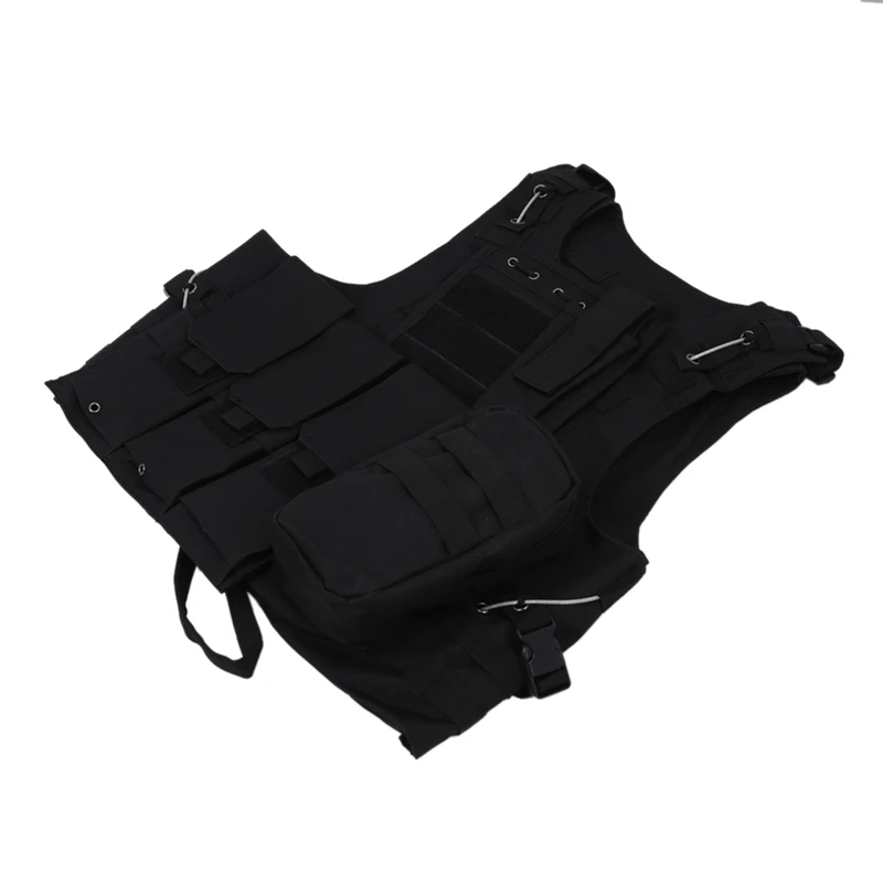 Vest Nylon Jacket Black MOLLE Combat Airsoft Paintball