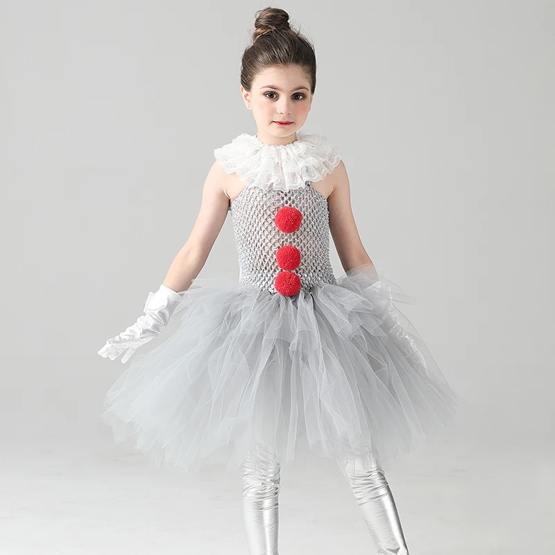 Tutu Tulle Pennywise It Clown Fancy Costume Cosplay For Kids ...