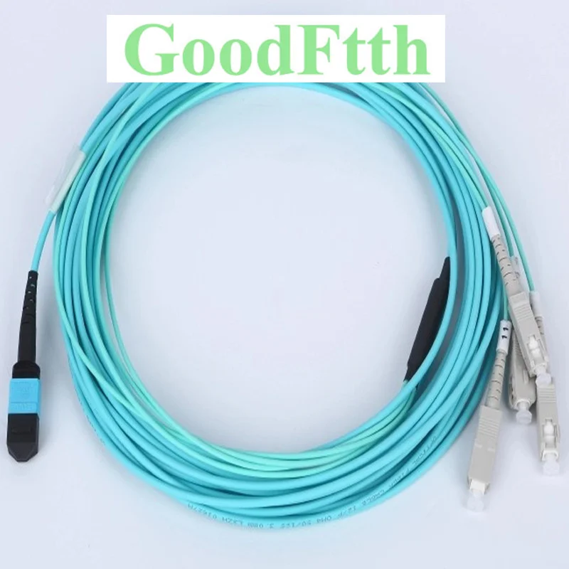 Волоконный патч-корд Patchcord MPO-SC многомодовый OM3 4 ядра GoodFtth 1-15 м