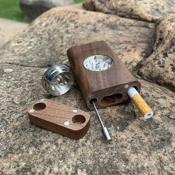 

COURNOT Dugout One To More Tools Natural Walnut Wooden Dugout With Herb Grinder Cigarette One Hitter Pipe Bat For Handmade Wood