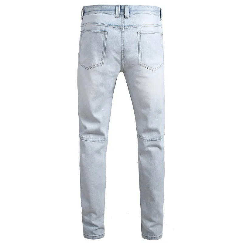 MORUANCLE модные Для Мужчин's Марка NEW Fashion Hi Street рваные джинсы брюки с отверстиями уличная рваные джинсовые штаны мытого синего цвета больших Размеры 29-42