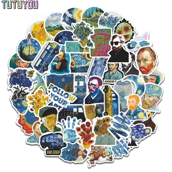 

PC1643 50pcs/Set Van Gogh Cartoon Scrapbooking Stickers Decal For for Guitar Laptop Luggage Car Fridge Graffiti Sticker