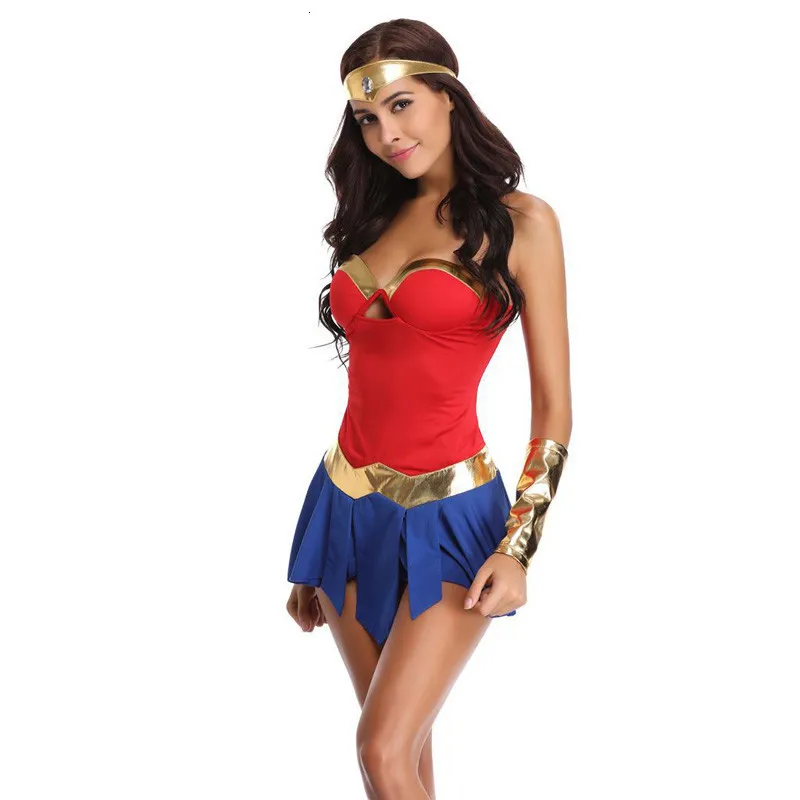 Сексуальные костюмы Wonder Woman для взрослых женщин нарядное платье Диана принцесса комический супергерой DC косплей мультфильм Хэллоуин карнавал одежда