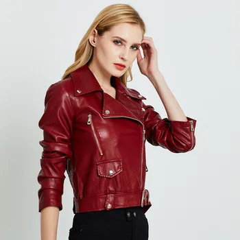 

Manufacturers wholesale new European American women's clothing women's leather jacket PU leather women's leather jacket BY108