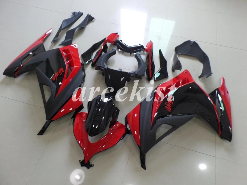 Литьевая Форма ABS Обтекатели комплект подходит для Kawasaki Ninja 300 EX300 2013 Кузов Набор красный черный