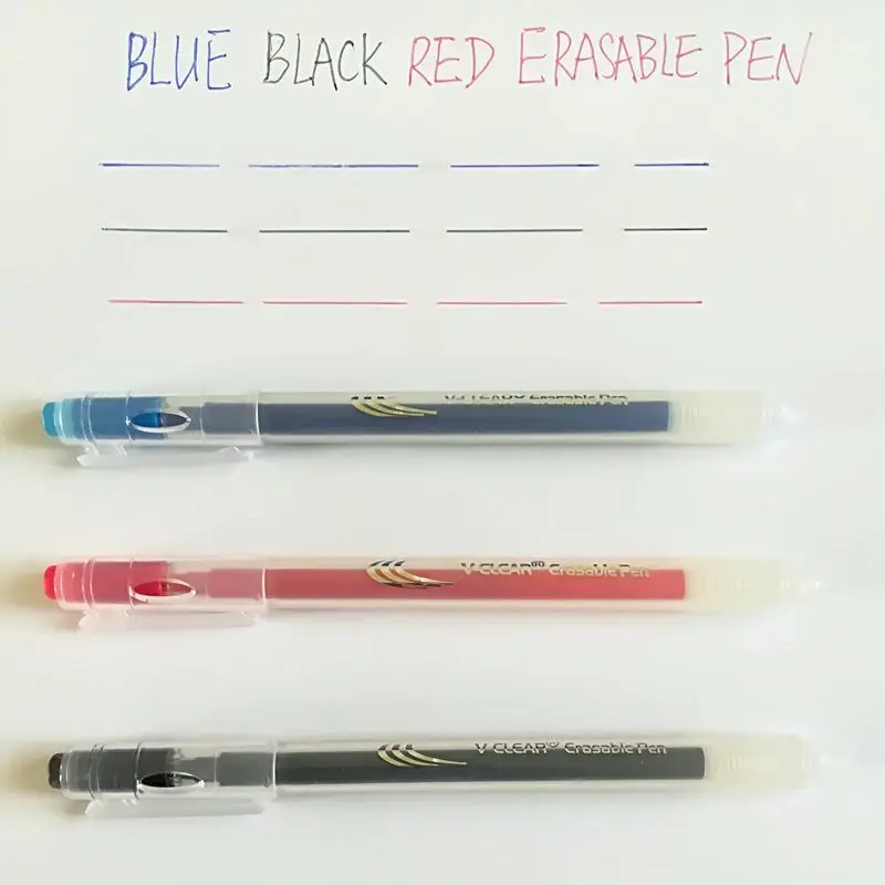 Blue Red Black Pen Гелевая ручка смешанного цвета, 0,7 мм, термостираемая ручка, ручка для утюга, стираемая ручка, синие, черные, красные чернила, школьные канцелярские принадлежности, офисный инструмент для письма - Цвет: Blue Red Black Pen