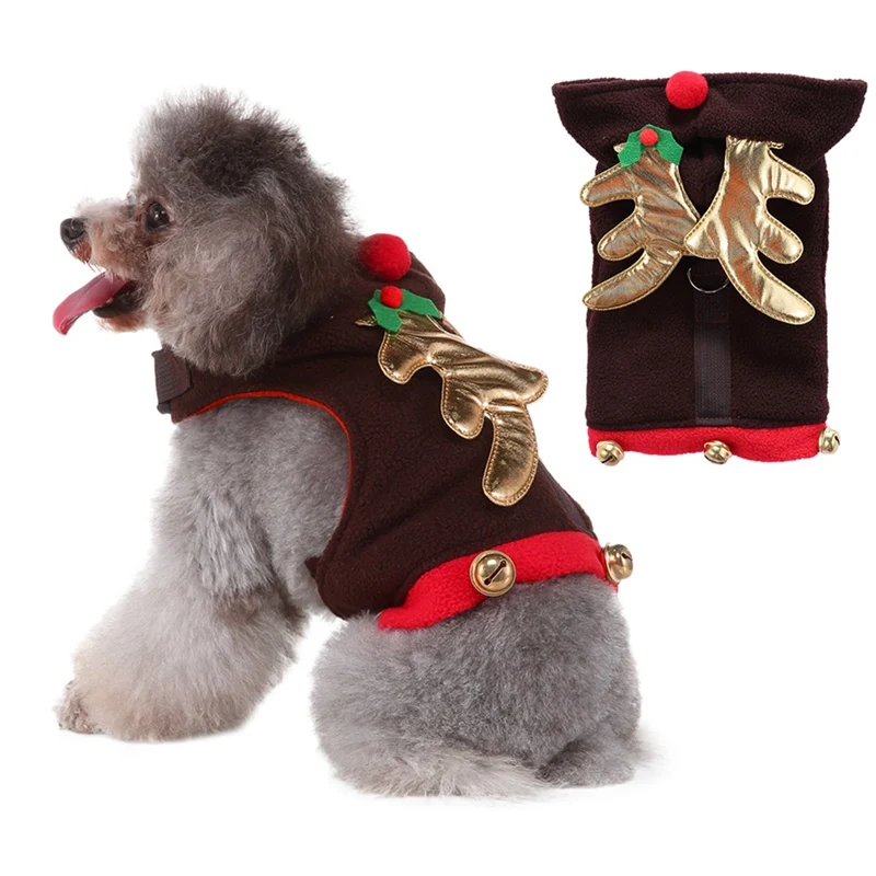 Хэллоуин для домашней Собаки Одежда лося колокол волшебник Косплей Костюм Забавные принцы собака наряды для щенков набор пальто шляпа для маленьких и средних собак