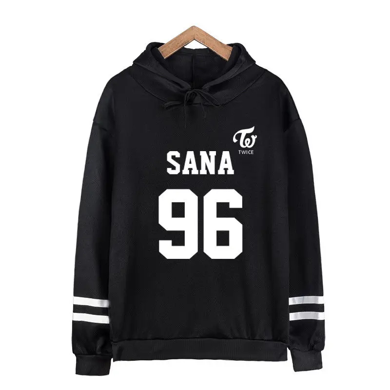 Mainlead Kpop TWICE толстовки Sana Da Hyun Na Yeon Mina Momo унисекс - Цвет: SANA BLACK