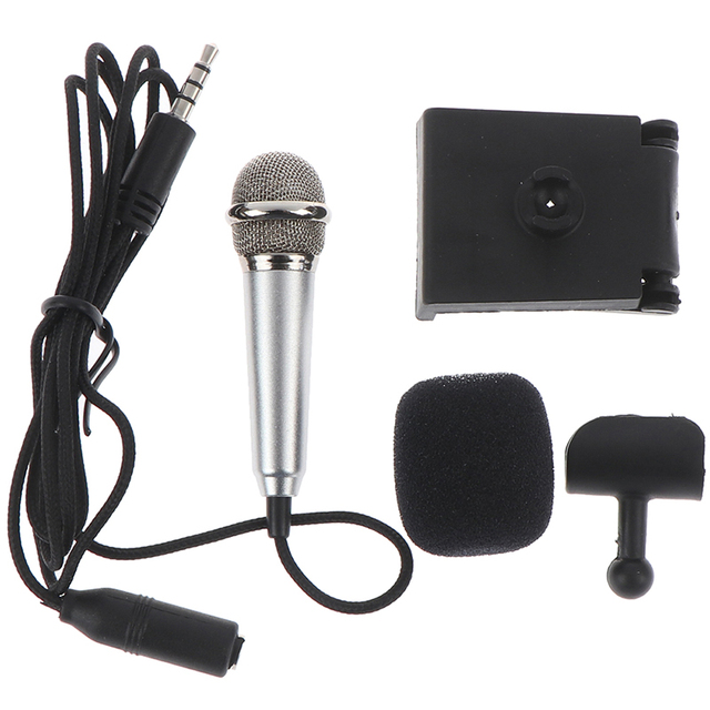 Portable 3.5mm Stereo Studio Mic KTV Karaoke Mini Microphone For Cell Phone Laptop PC Desktop Small Size