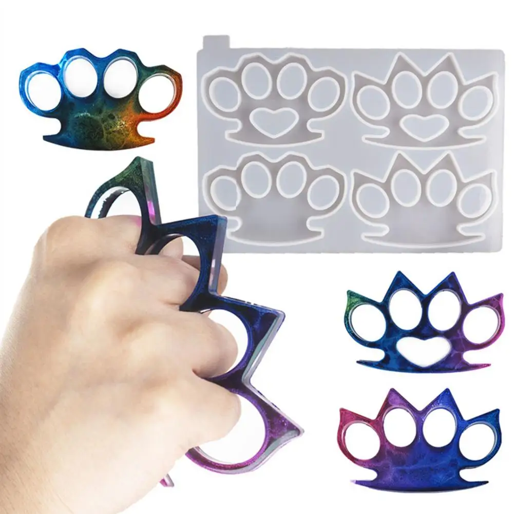 Shiny Mini Brass Knuckles Shape Silicone Molds DIY Epoxy Resin Mould Keychains Pendant Polymer Clay Moulds | Дом и сад