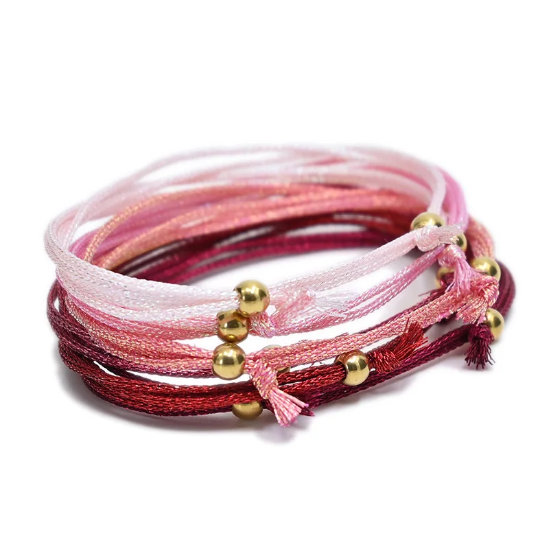 Meetvii Magic Colour Rope Bracelet Women Men Handmade Woven Gold Thread String Copper Bead Bracelet Couple Friendship Jewelry - Image 2