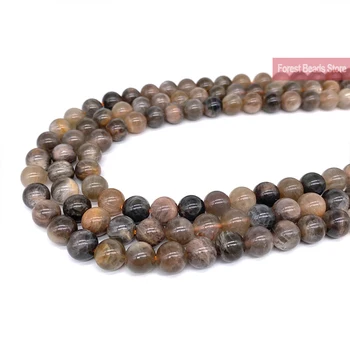 

Natural Stone Black SunStone Loose Beads 15" Strand 4 6 8 10 12MM Pick Size for Diy Bracelet Charm Beads for Jewelry Making