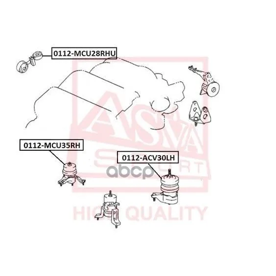Cushion | Right | Lexus Rx300 2006-2008 ASVA art. 0112MCU35RH
