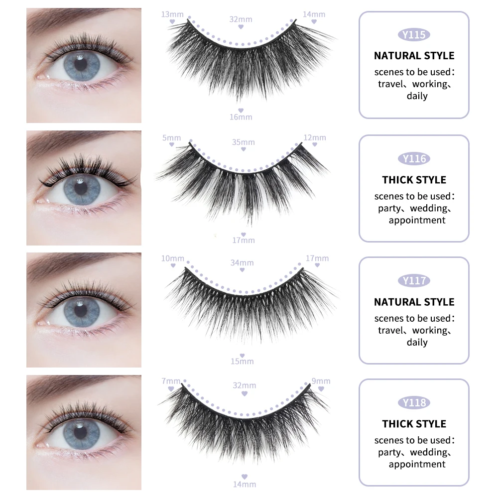 Maange Makeup Eyelashes 3d Mink Lashes Fluffy Soft Wispy Volume Natural Long Cross False Eyelashes Eye Lashes Reusable Eyelash - False Eyelashes - ...