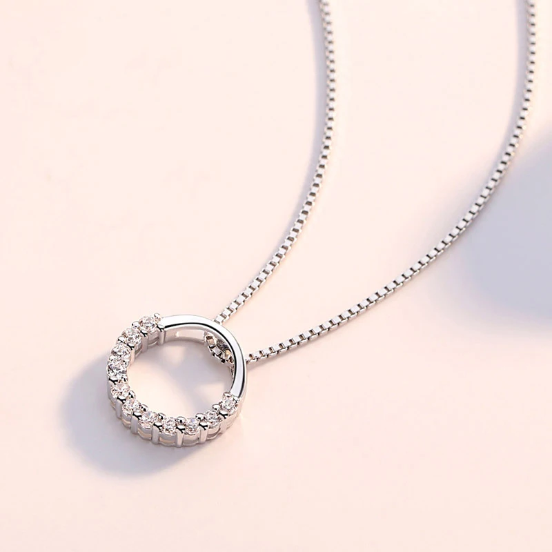 Silver Zircon Pendants Necklaces