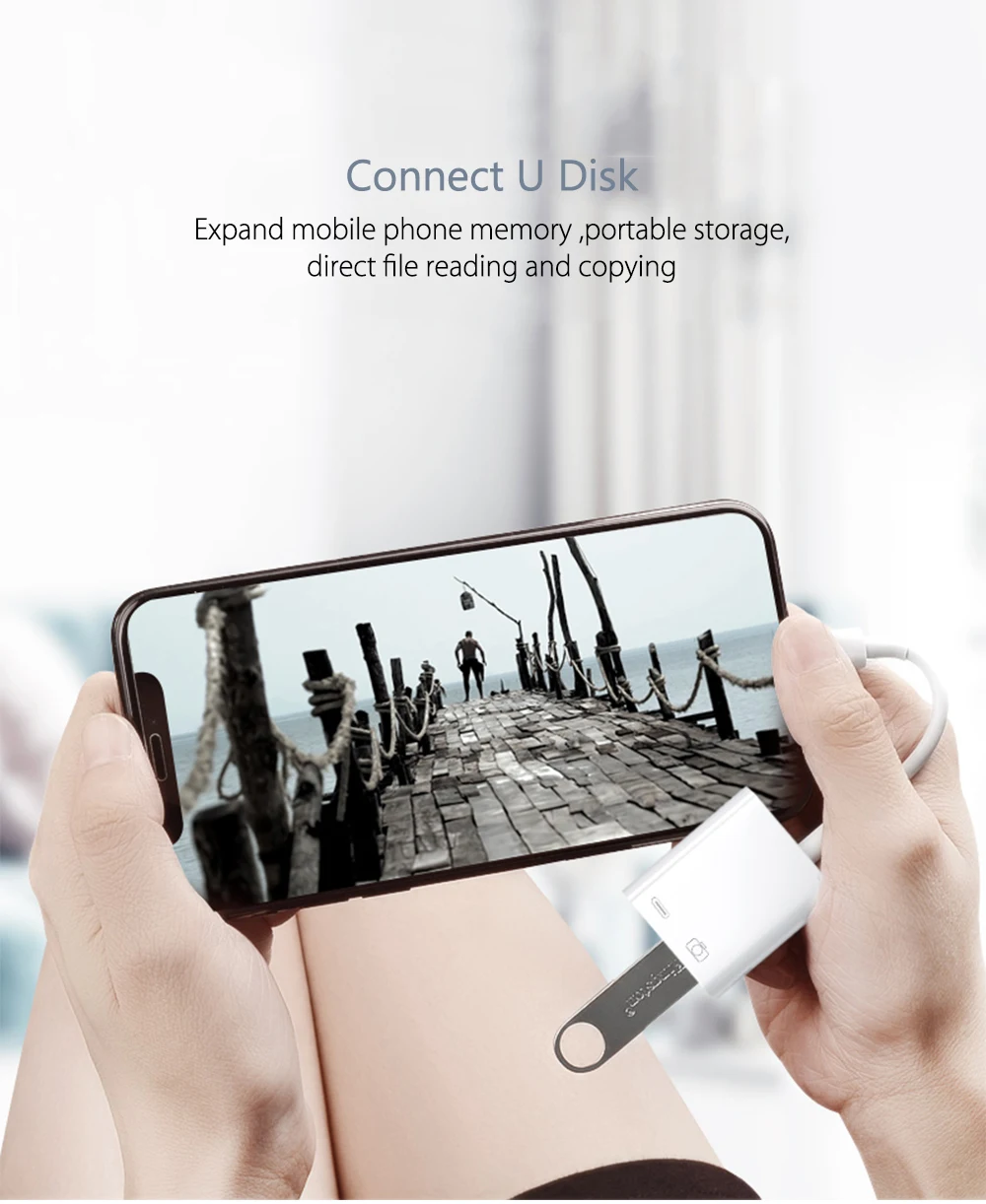 OTG адаптер для Lightning на USB камеру U диск Keyboad мышь OTG конвертер данных для iPad OS IOS 13 OTG кабель с зарядным портом