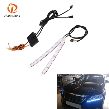 

POSSBAY Flexible LED Strip Lights Waterproof Sequential Flow Switchback Headlight White/Amber Signal DRL Daytime Running Lamp