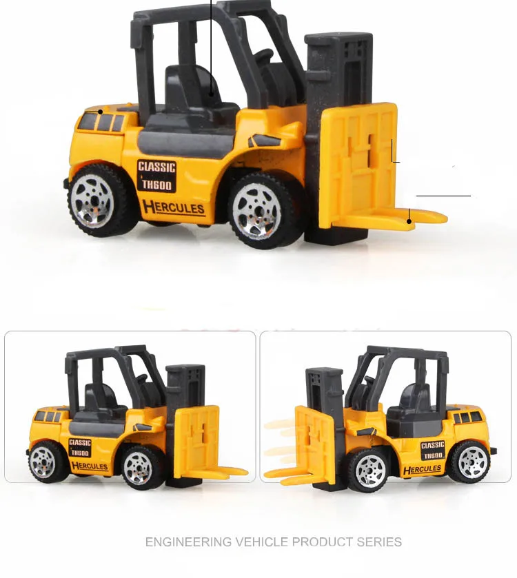 Coolplay 6 шт./компл. мини литья под давлением сплав инженерной модель автомобиля огнезащитная военная полиция игрушка модель грузовика Классические игрушки автомобиля в подарок для детей
