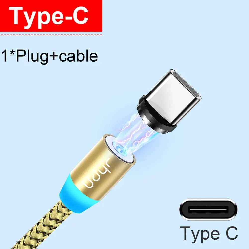 Gold Type C Cable Udyr Магнитный кабель Micro usb type C адаптер для быстрой зарядки Micro type-C Магнитный зарядный usb-кабель для iPhone 11 XR Plus Xiaomi - Цвет: Gold Type C Cable