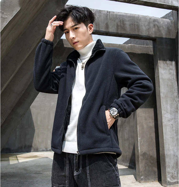Fall Winter Military Training Fleece Jacket Men's Outdoor Assault Jacket Liner Stand Collar Warm Cardigan Jacket