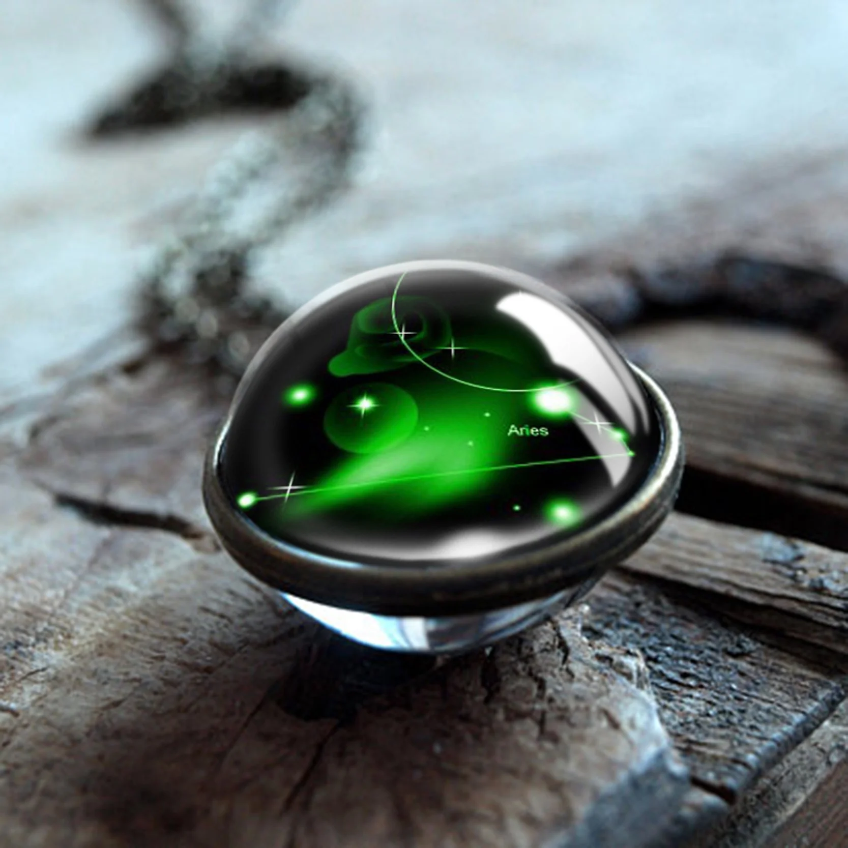 Подвеска с двойным стеклом 12 созвездий кабошон ожерелье знаками Зодиака