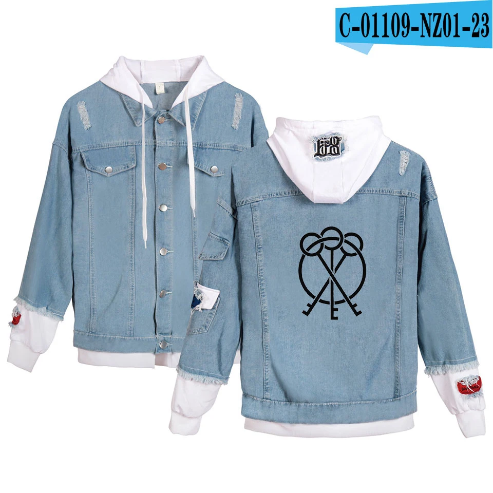 blue and white Новинка, NF, толстовки, джинсовая куртка для мужчин/женщин, индивидуальность, Harajuku young Rapper Nate Feuerstein, толстовки, Мужская джинсовая куртка - Цвет: blue and white