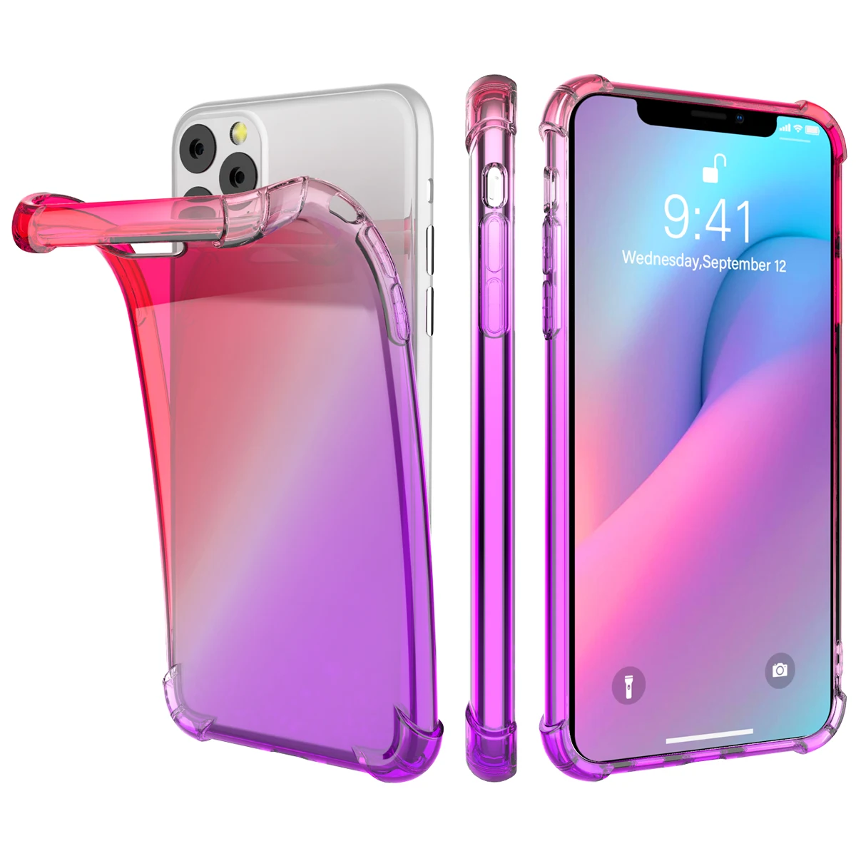Для iPhone 11 11 Pro 11 Pro Max Силиконовый противоударный чехол с защитой от царапин градиентного цвета мягкий чехол из ТПУ для iPhone 11 чехол прозрачный