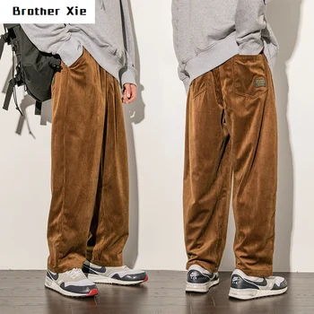 

Autumn New Corduroy Pants Men Fashion Solid Color Retro Casual Trousers Man Streetwear Wild Hip Hop Loose Straight Pants M-5XL