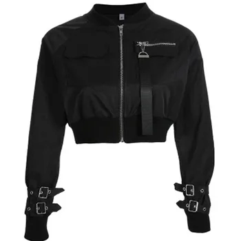 

Women Set 2019 Autumn Classic Simple Crop top Jacket Femme Zipper Jacket + High Quality Long Pant 2pcs set