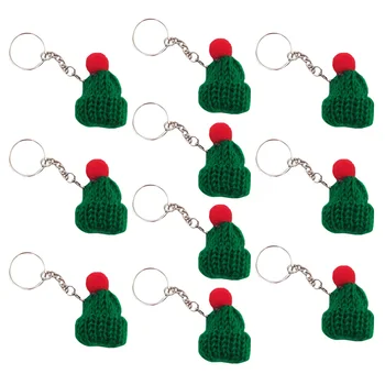 

10Pcs/Set Adorable Knit Hat Shape Key Chains Crafted Key Decors