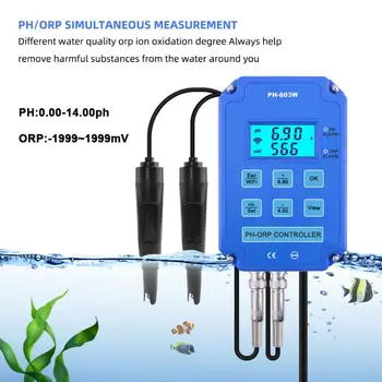 

2-in-1 PH ORP Redox Controller Wifi Output Power Relay Monitor Water Quality 11UA