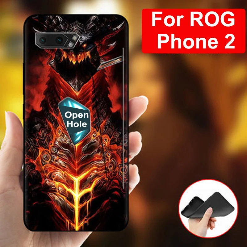 Чехол для Asus ROG Phone2 ZS660KL, чехол с мультипликационным принтом для игр, чехол с полной защитой для телефона ROG II 2, прозрачный мягкий ТПУ противоударный чехол на заднюю панель