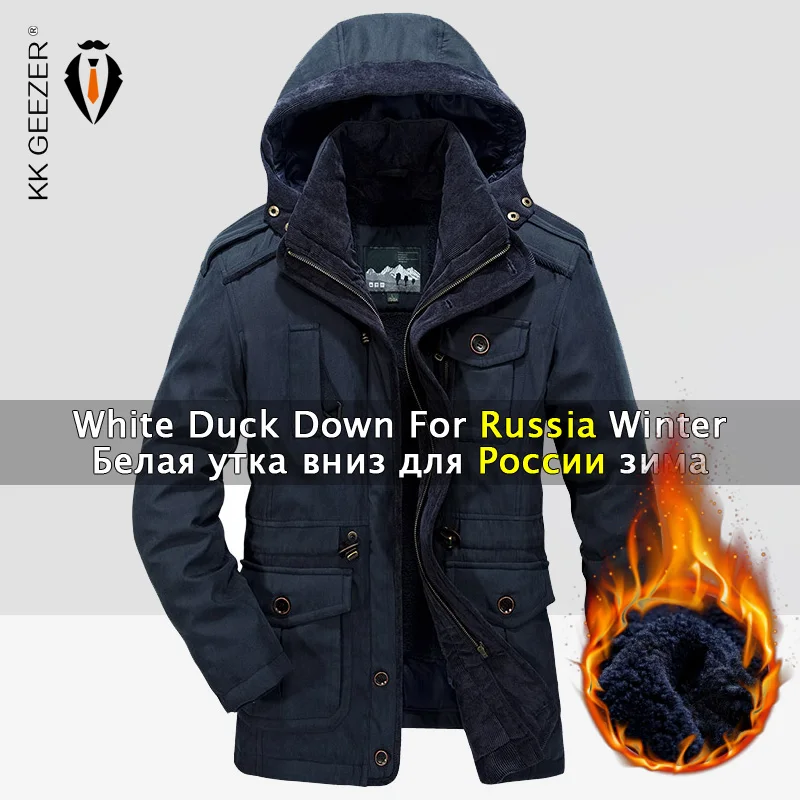 Hajotrawa Mens Outwear Fleece Lined Water Resistant Hiking Thickened Parkas