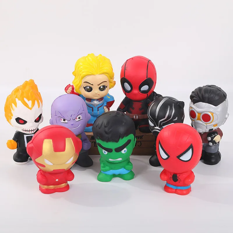 Cute Squishy Slow Rising Toys Marvel Figure Squishy Heroes Captain Hulk ant-man Iron man Squeeze Antistress Soft Kids Toys