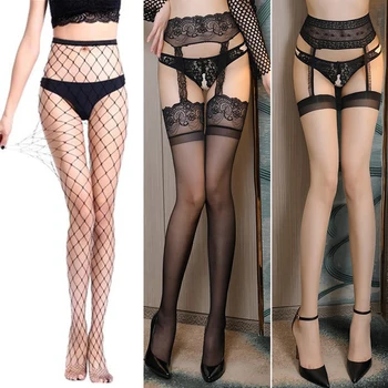 

Sexy Women Lingerie Erotic Temptation Transparent Garter Pantyhose Knee High Stockings Pantyhose Tights Thigh High Stockings